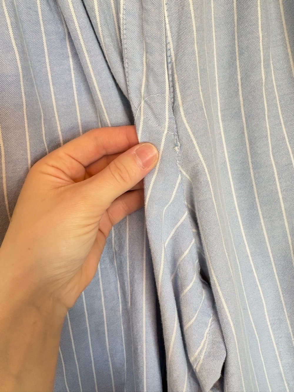 Vintage Chaus Pinstripe Crope Flare Wide Leg Pants Blue Size 10 - Picture 4 of 13